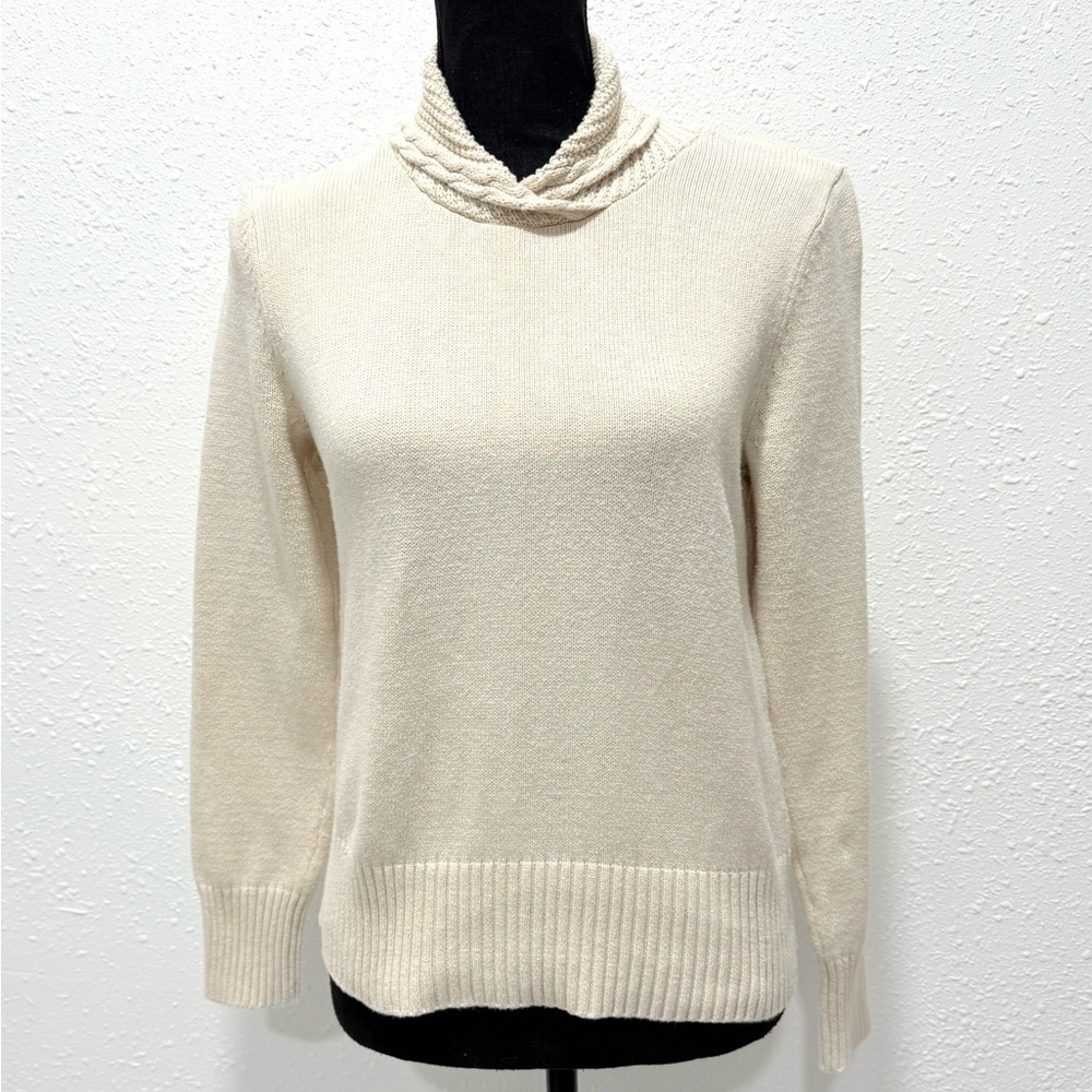 JEANNE PIERRE Cream Cowl Neck Sweater M